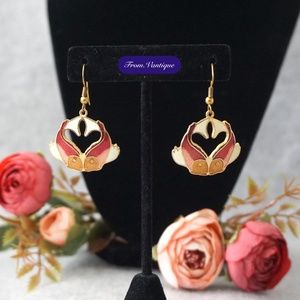 🐠 VINTAGE Gold Pisces / Double Fishes Japanese Style Earrings👂✨